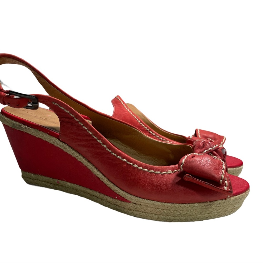 Franco Sarto Red leather wedge sandals size 13